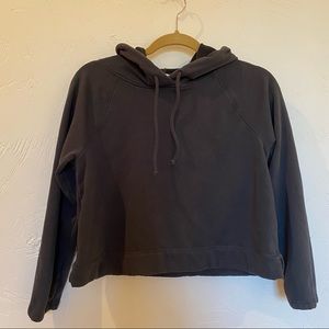 Eileen Fisher Organic Pullover Hoodie | Charcoal | Size Medium |